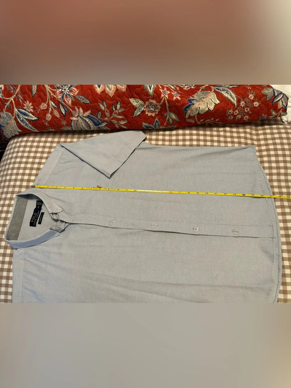 Boys Ralph Lauren XXL Light Blue Short-Sleeve Button-Down Oxford Shirt